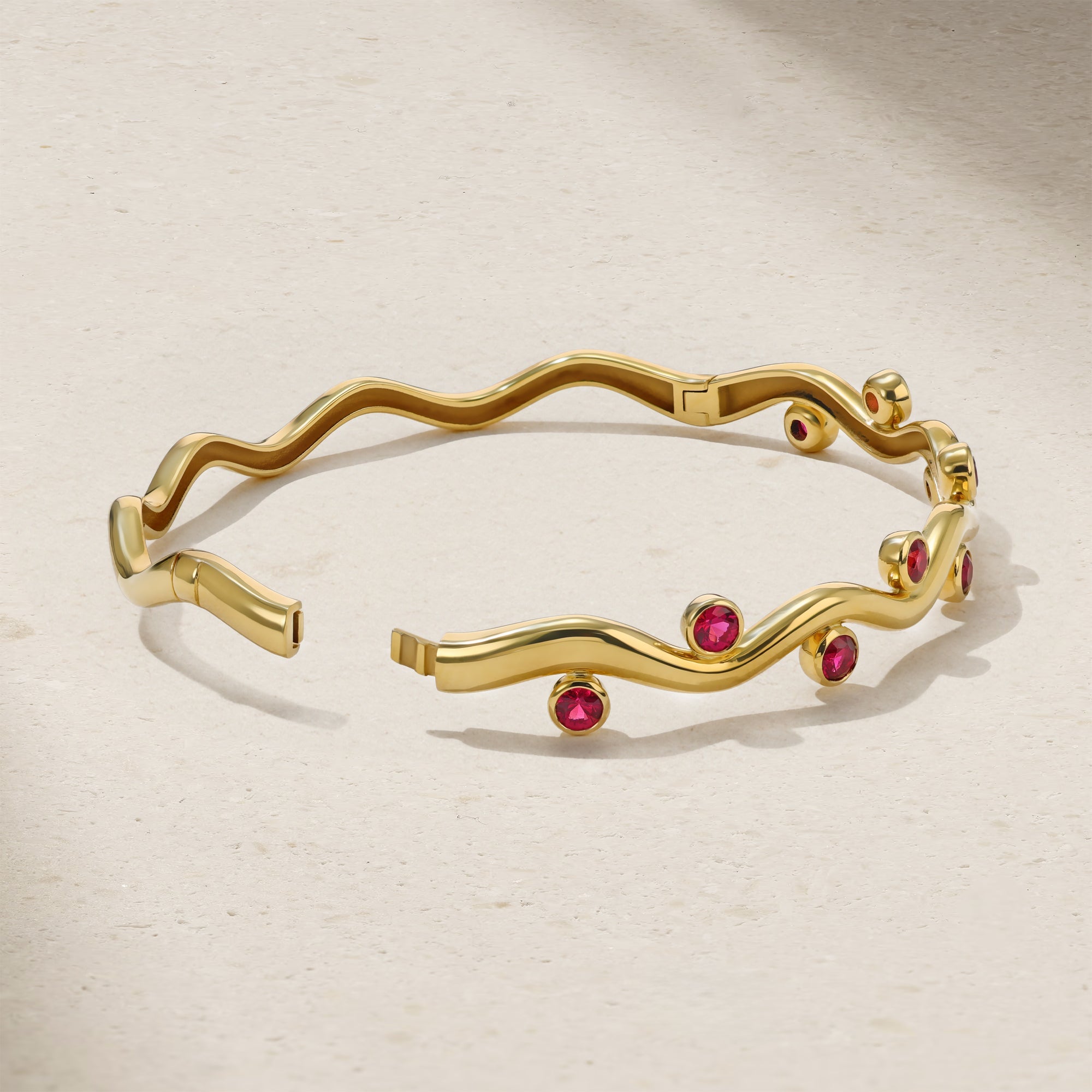 Riva Wavy Ruby Bangle
