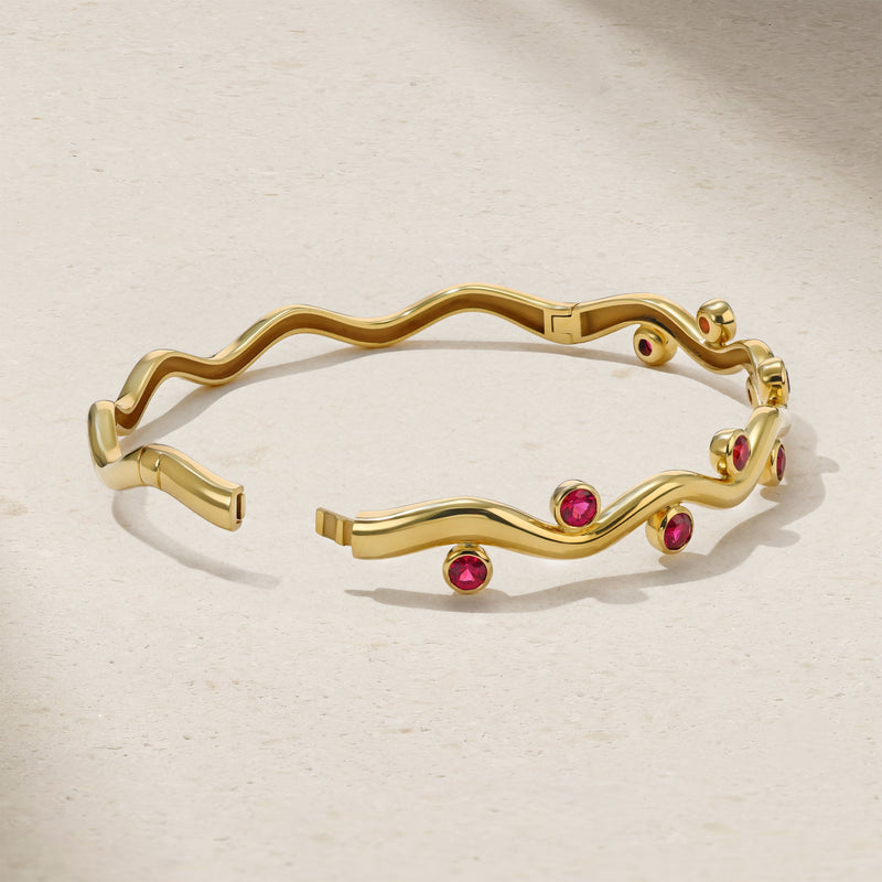 Riva Wavy Ruby Bangle