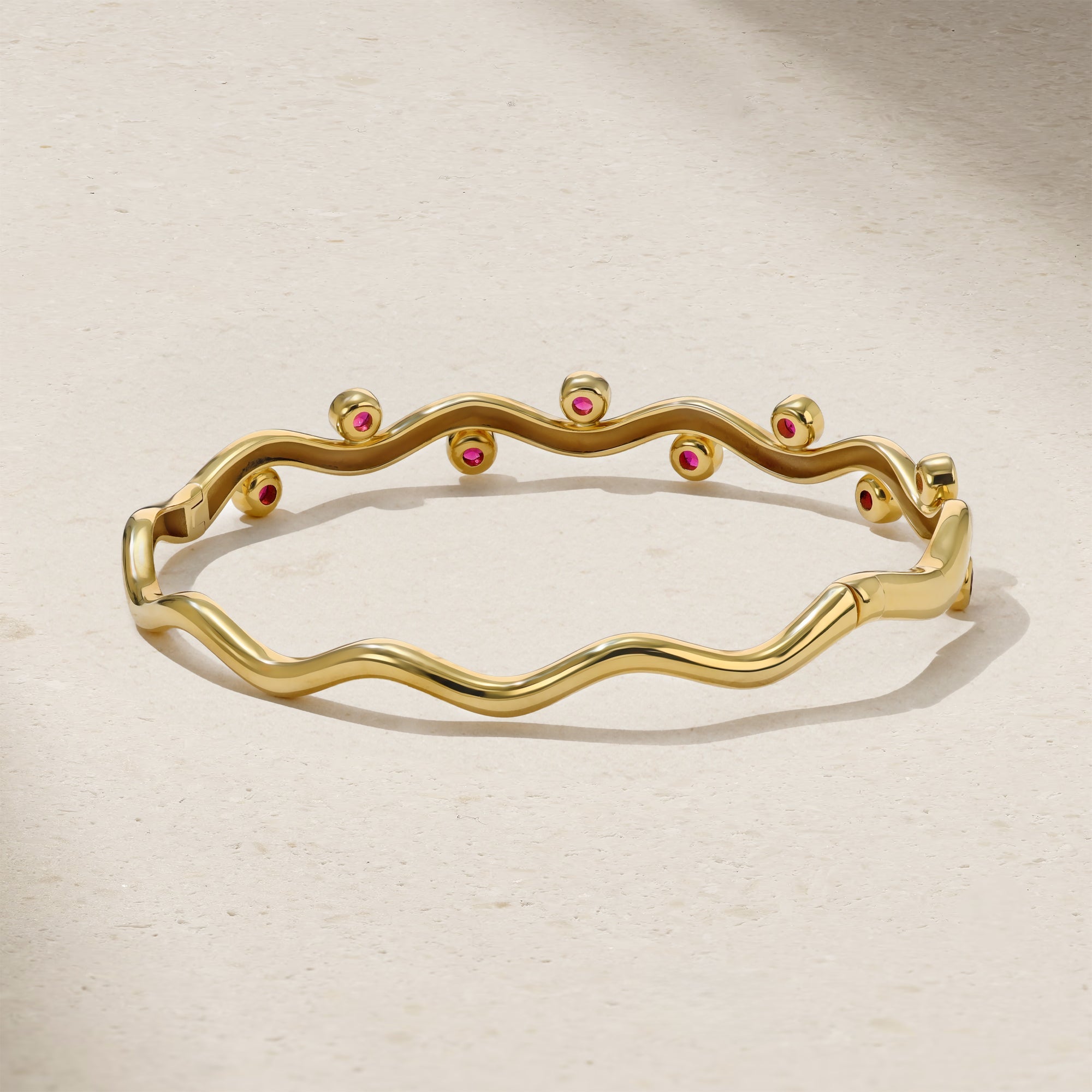 Riva Wavy Ruby Bangle