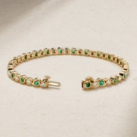 Bubbly Classic Emerald and Diamond Tennis Bracelet