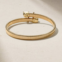 Tubogas Moonstone and Diamond Bypass Bracelet