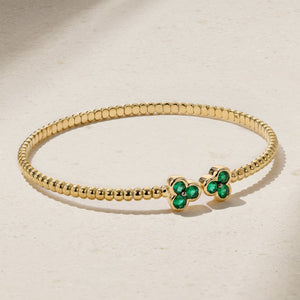 Trinity Emerald Flexible Bangle