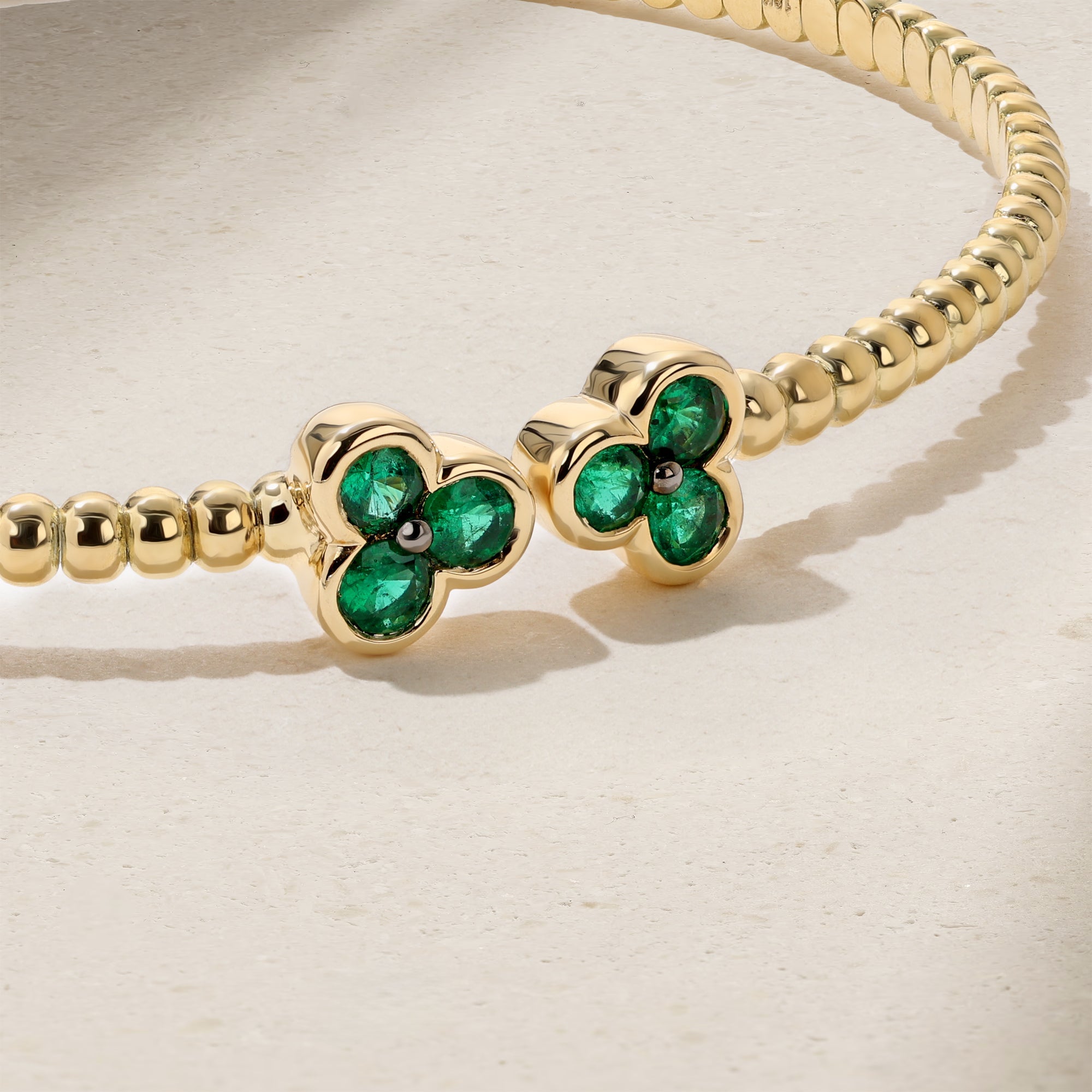 Trinity Emerald Flexible Bangle