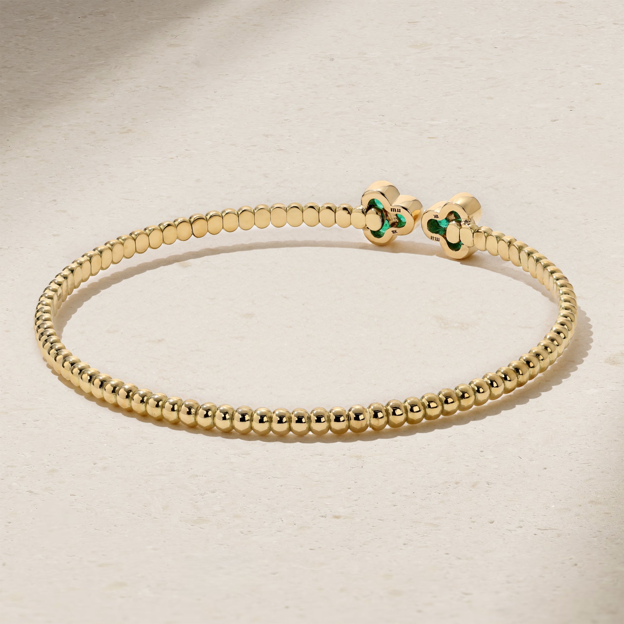 Trinity Emerald Flexible Bangle