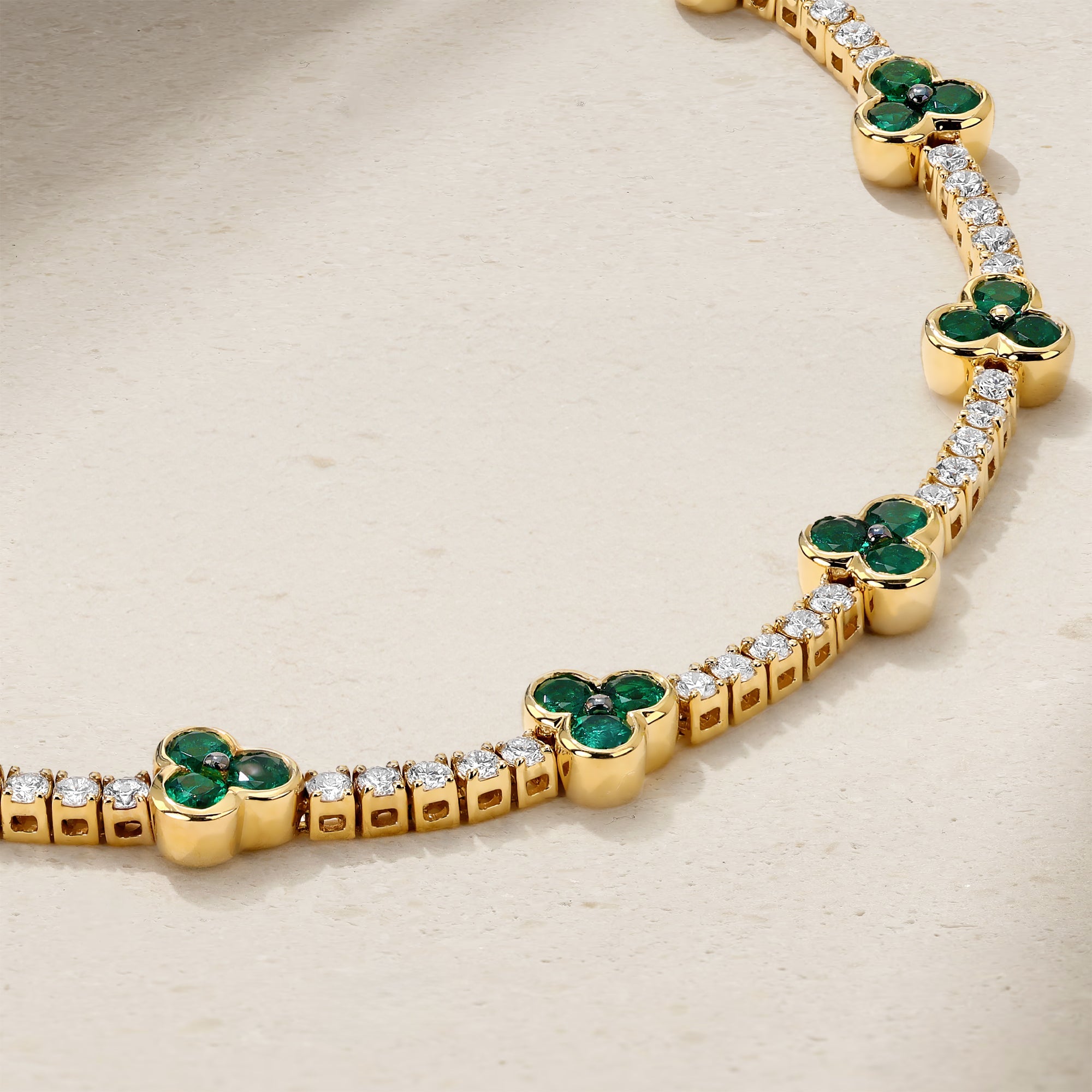 Trinity Emerald and Diamond Tennis Bracelet