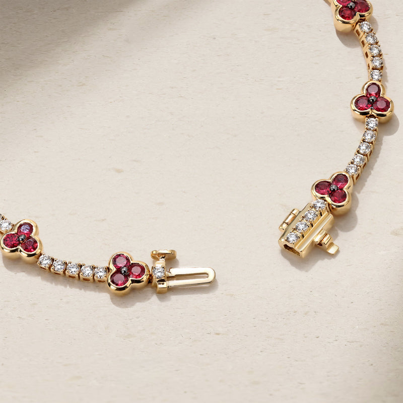 Trinity Ruby and Diamond Tennis Bracelet