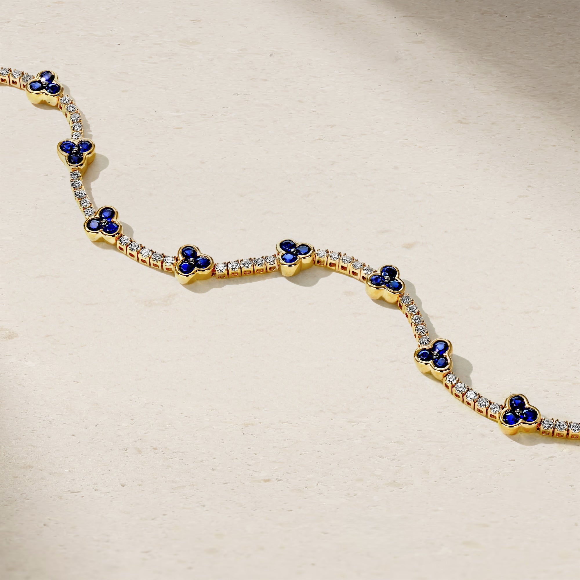 Trinity Sapphire and Diamond Tennis Bracelet