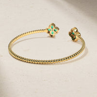 Felicity Emerald and Diamond Beaded Bangle