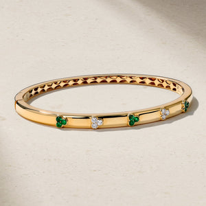Trinity Emerald and Diamond Bangle