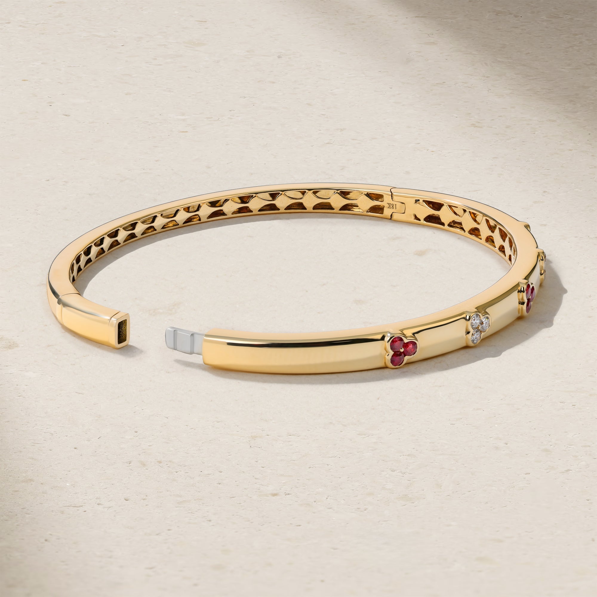 Trinity Ruby and Diamond Bangle