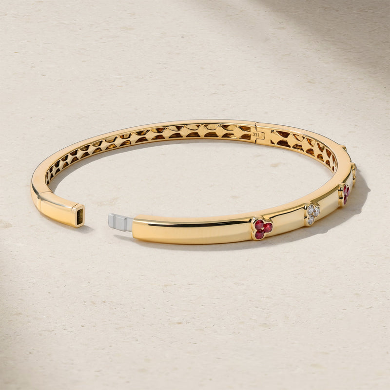 Trinity Ruby and Diamond Bangle