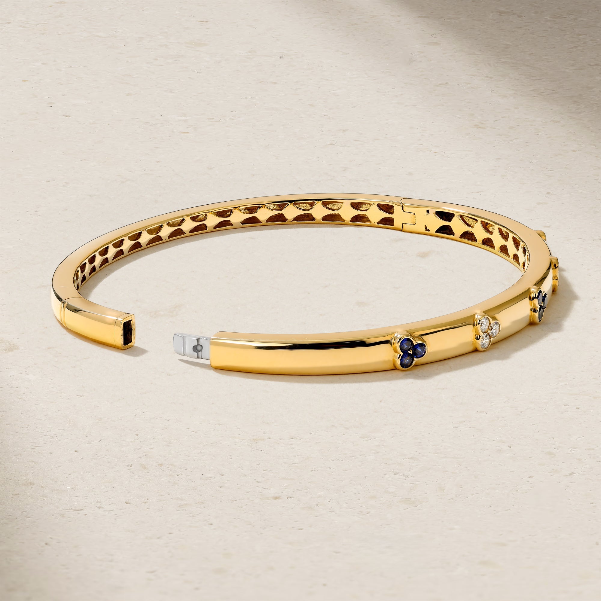 Trinity Sapphire and Diamond Bangle