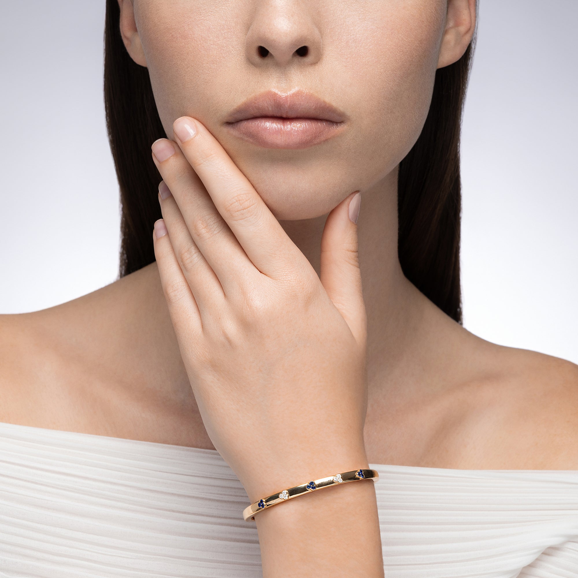 Trinity Sapphire and Diamond Bangle
