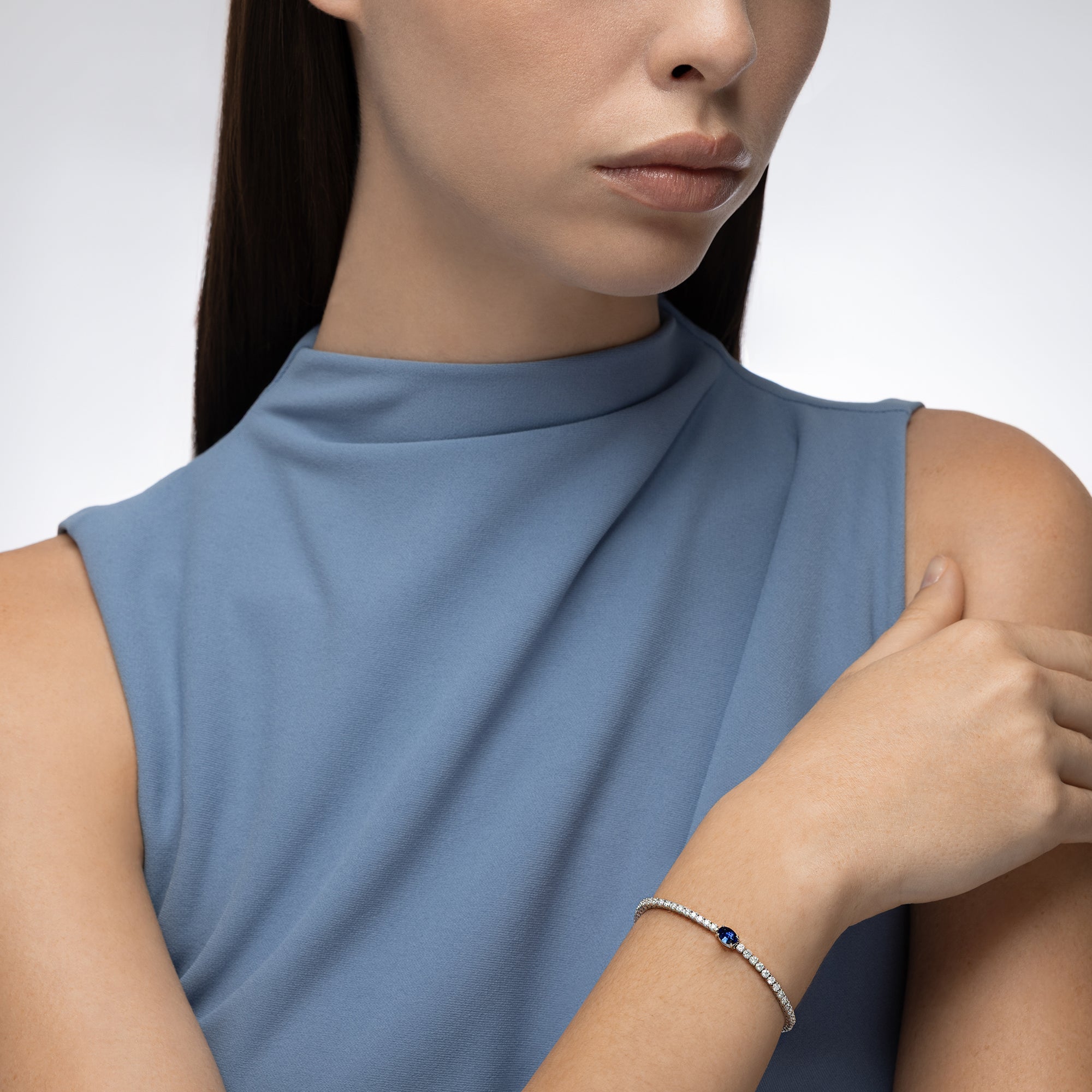 Petite Celeste Sapphire and Diamond Tennis Bracelet