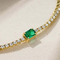 Petite Nouveau Emerald and Diamond Tennis Bracelet