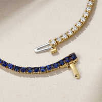 Half and Half Sapphire and Diamond Thread Bracelet