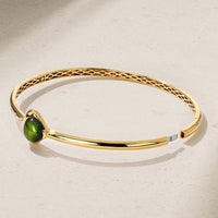 Single Gumdrop Green Tourmaline Bangle