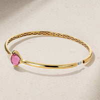 Single Gumdrop Pink Tourmaline Bangle