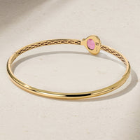Single Gumdrop Pink Tourmaline Bangle