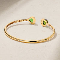Double Gumdrop Green Tourmaline Bangle