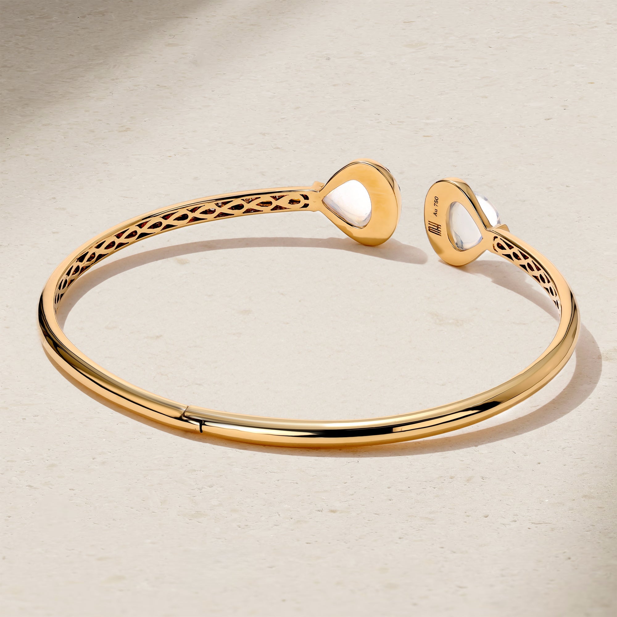 Double Gumdrop Moonstone Bangle