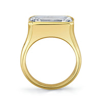 East West Emerald Shape Diamond Ring