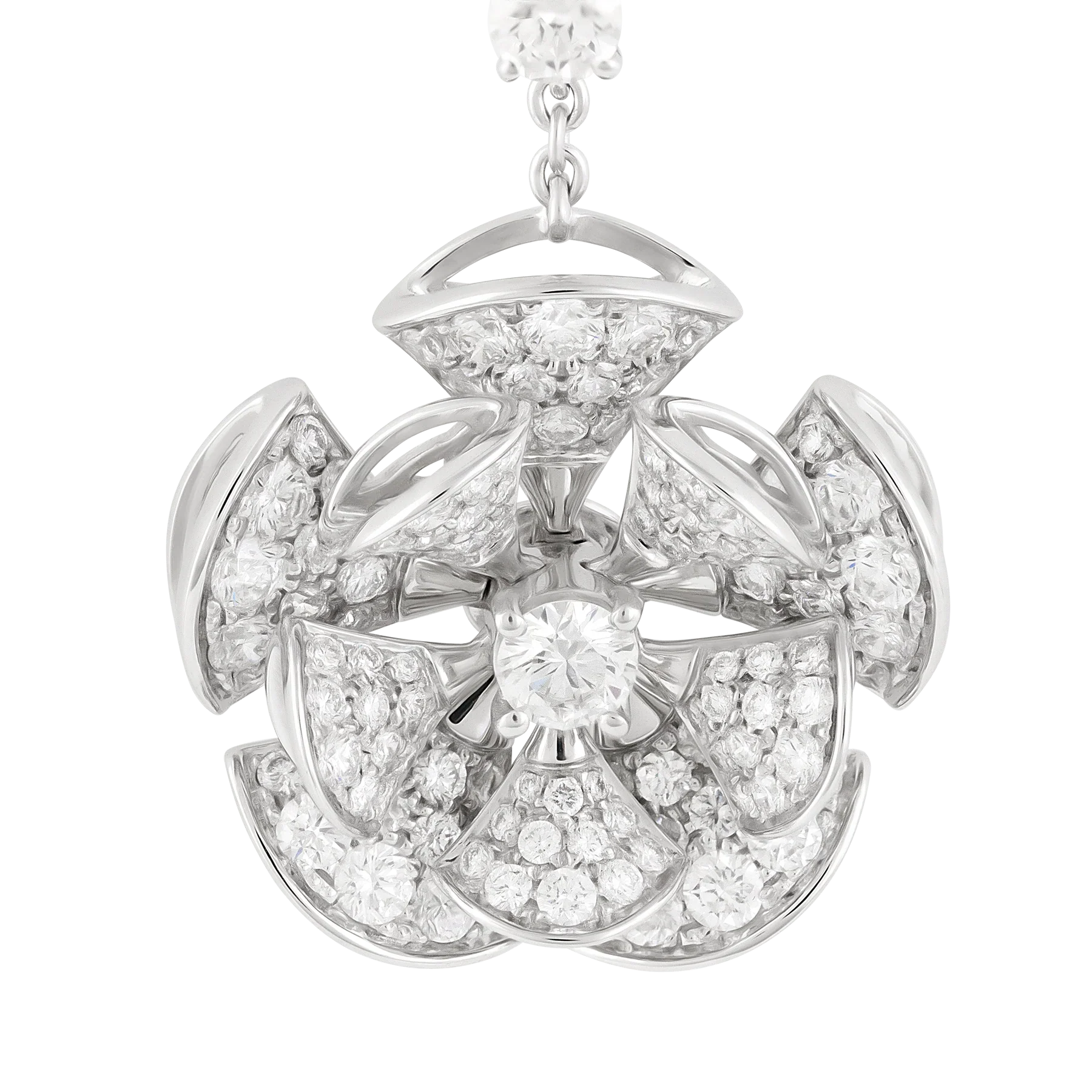 Bulgari 18K White Gold Diamond Diva's Dream Pendant Lady's Necklace