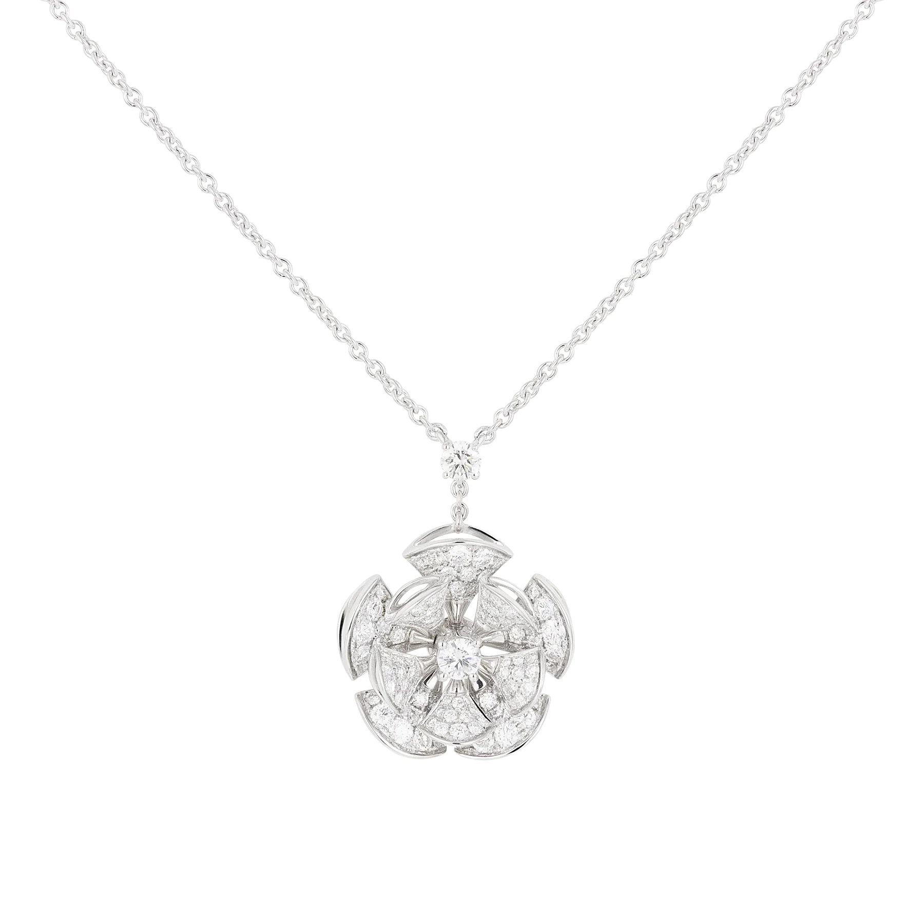 Bulgari 18K White Gold Diamond Diva's Dream Pendant Lady's Necklace
