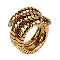 Bulgari Serpenti Tubogas 18K Rose Gold Diamond Lady's Ring