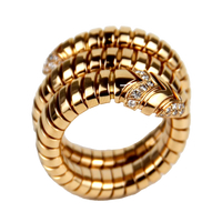Bulgari Serpenti Tubogas 18K Rose Gold Diamond Lady's Ring
