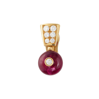 Bulgari Serpenti 18K Rose Gold Diamond & Rubellite Lady's Earrings