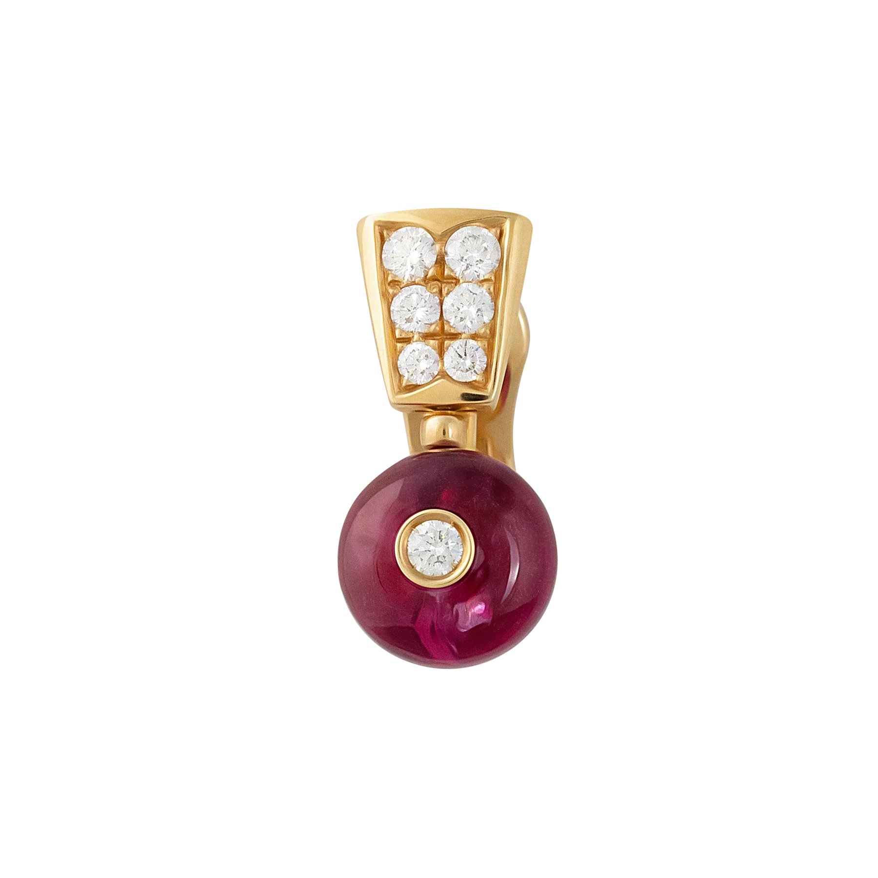 Bulgari Serpenti 18K Rose Gold Diamond & Rubellite Lady's Earrings