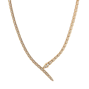Bulgari 18K Rose Gold Serpenti Viper  with Full Pave Diamonds Lady's Necklace
