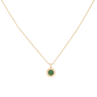Bulgari 18K Rose Gold  with Green Jade and Pave Diamonds Lady's Necklace
