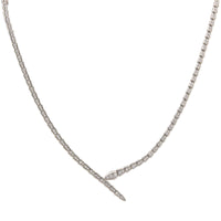 Bulgari 18K White Gold Serpenti Viper  with Full Pave Diamonds Lady's Necklace