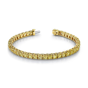 Fancy Yellow Asscher Diamond Bracelet