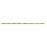 Alternating Yellow and White Diamond Block Bracelet
