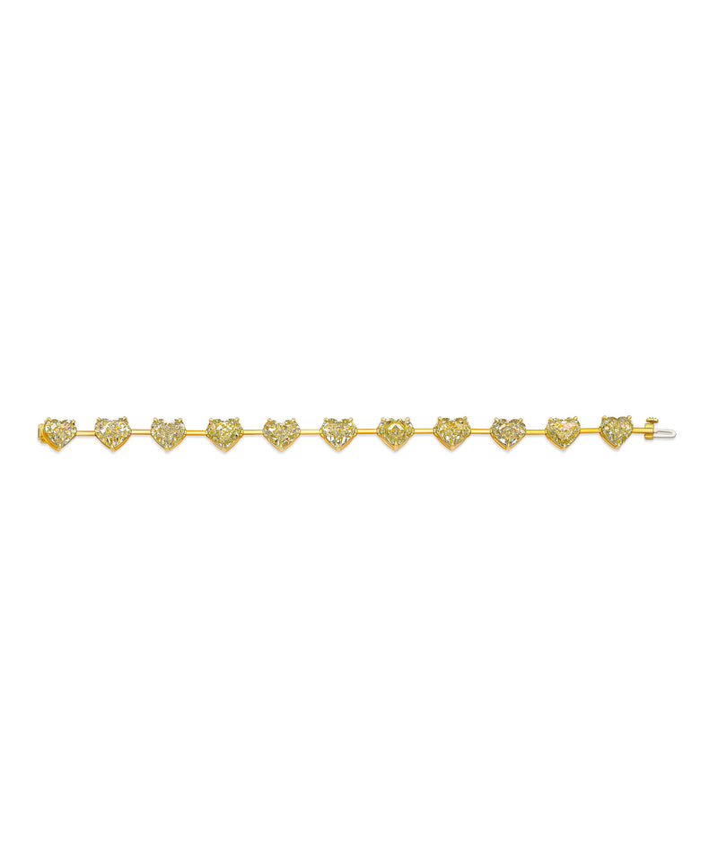 Fancy Yellow Heart Diamond Bracelet
