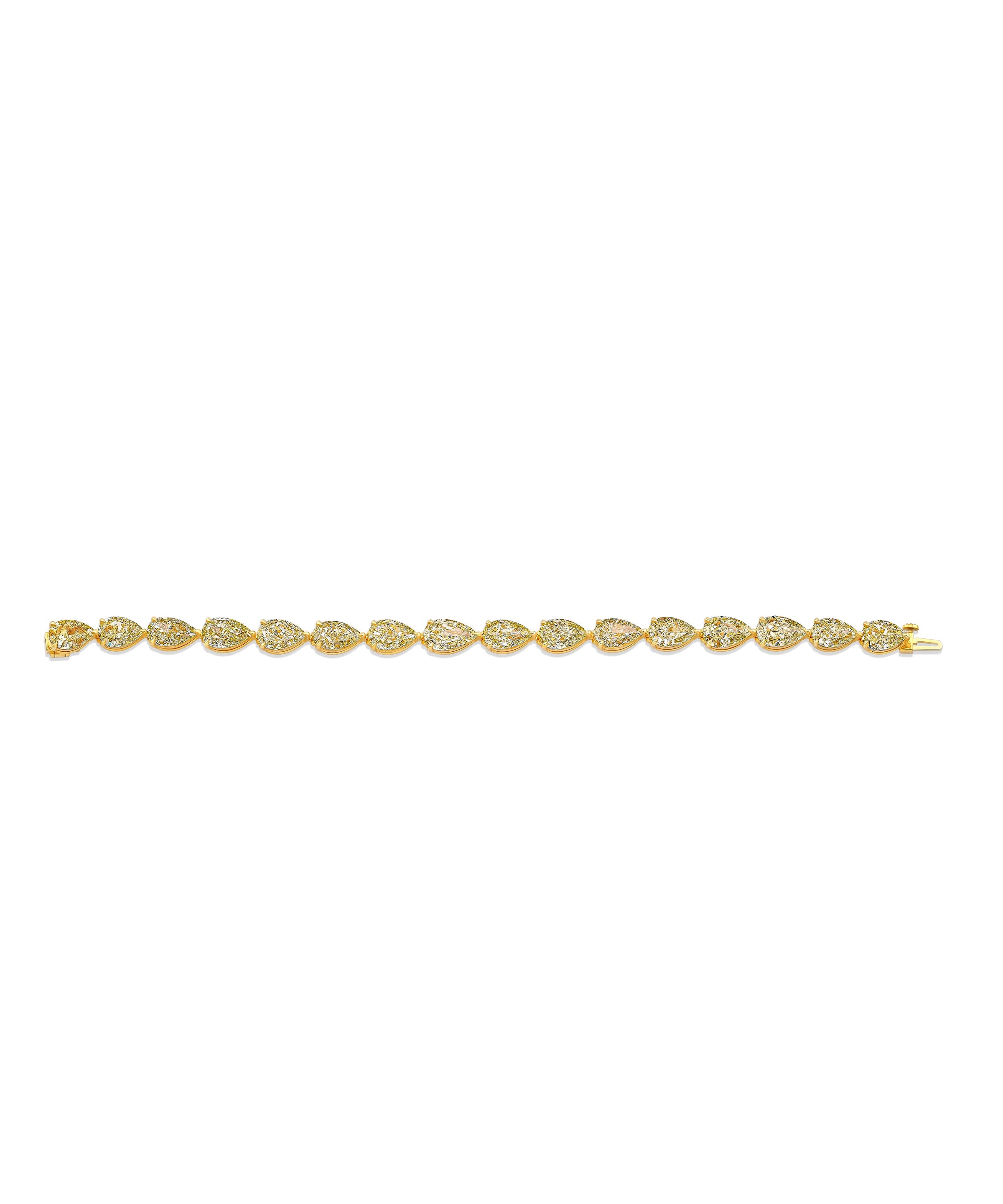 East West Yellow Pear Diamond Bracelet