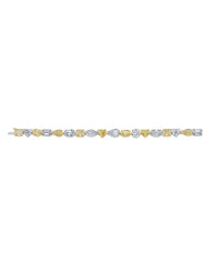Mixed Shape Fancy Yellow and White Diamond Bracelet