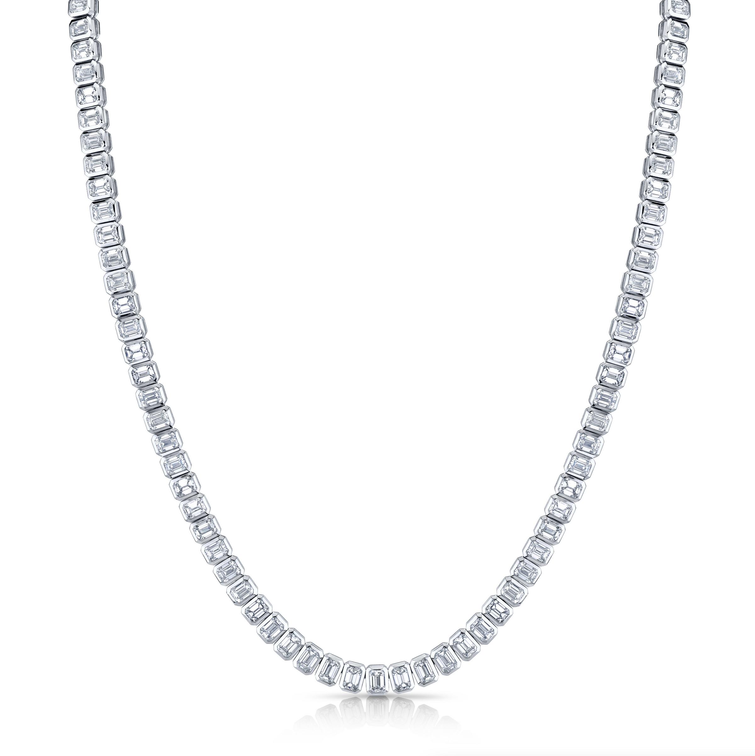 19.38 Carat Bezel-Set Diamond Necklace