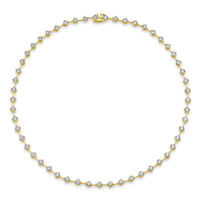 Round Brilliant Diamonds in 18k Yellow Gold Bar Necklace