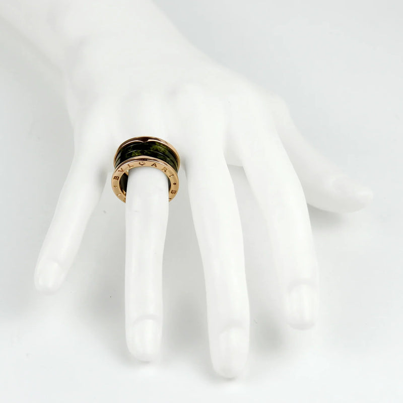 Bulgari B.Zero1 Bohenite Green Marble Lady's Ring