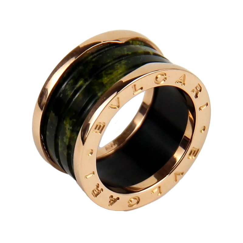 Bulgari B.Zero1 Bohenite Green Marble Lady's Ring