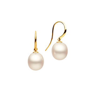 18KYG 11MM OV DROP AUSTRALIAN SOUTH SEA EARRING