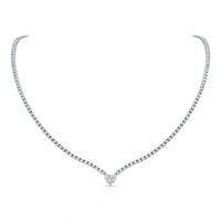 Diamond Necklace with Heart Shape Center Stone