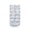 Double Row Emerald Cut Diamond Eternity Band