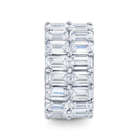 Double Row Emerald Cut Diamond Eternity Band