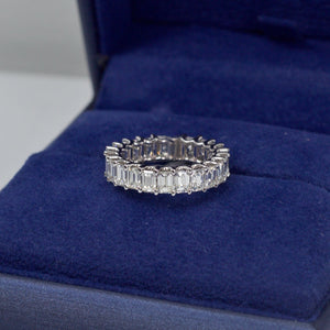 14k White gold Eternity Band features 7.00ct RN-eter