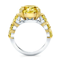 10.03 Fancy Yellow Oval Diamond 7-stone Ring